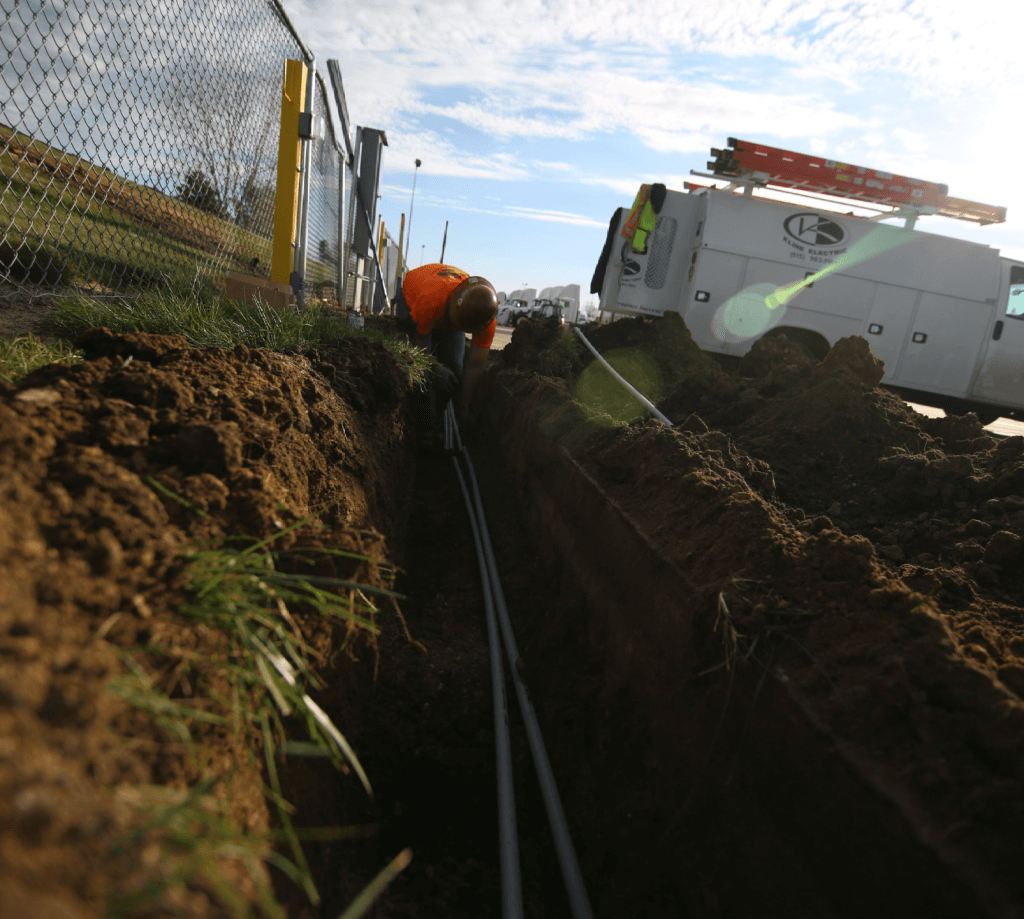 Burying electrical work