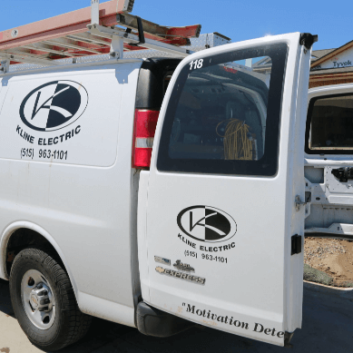 Kline van with logo
